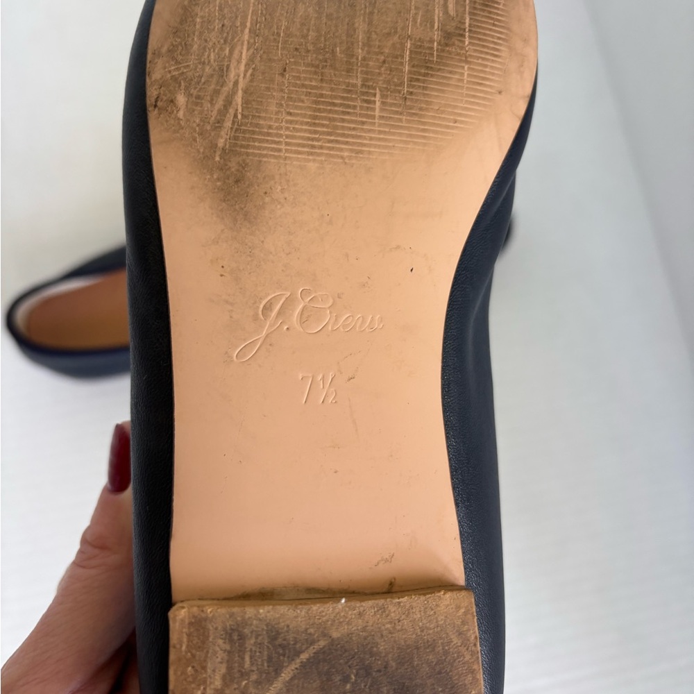 J Crew Zoe Navy Leather Ballet Flats Sz 7.5 - Picture 5 of 8